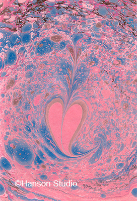 Pink and Blue Hearts on Pink Confetti